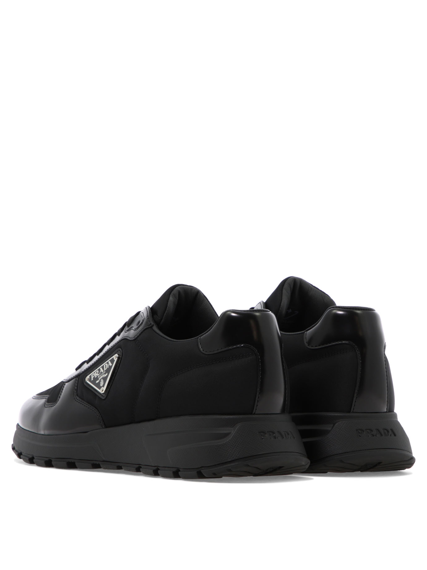 PRADA Black   PRAX 01 leather and Re-Nylon sneakers